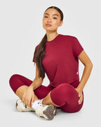 Cotton Relaxed T-Shirt | Crimson Red