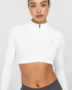 EnhanceLift™ Seamless Crop Jacket | White