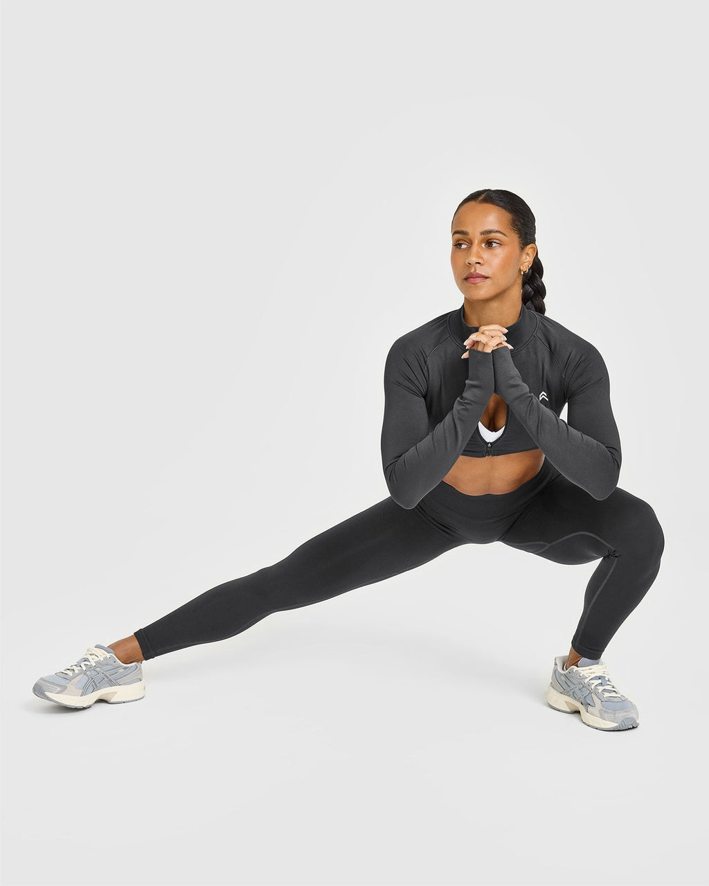 EnhanceLift™ Seamless Leggings with White Logo | Coal