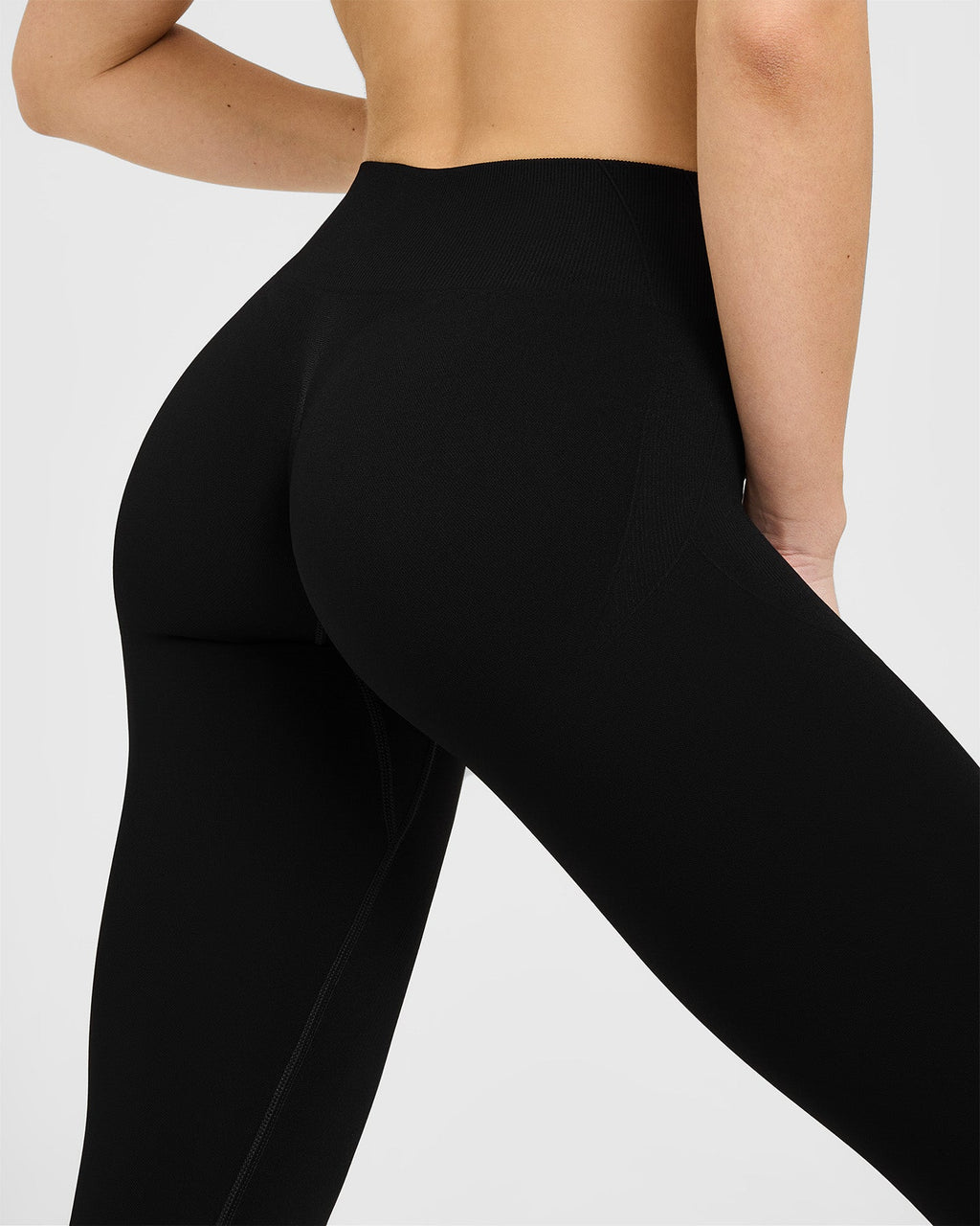 EnhanceLift™ Seamless Leggings with White Logo | Black