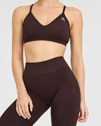 EnhanceLift™ Seamless Leggings with White Logo | Plum Brown