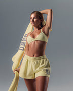 EnhanceLift™ Seamless Minimal Halter Neck Bralette | Pastel Yellow