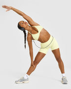 EnhanceLift™ Seamless Minimal Halter Neck Bralette | Pastel Yellow