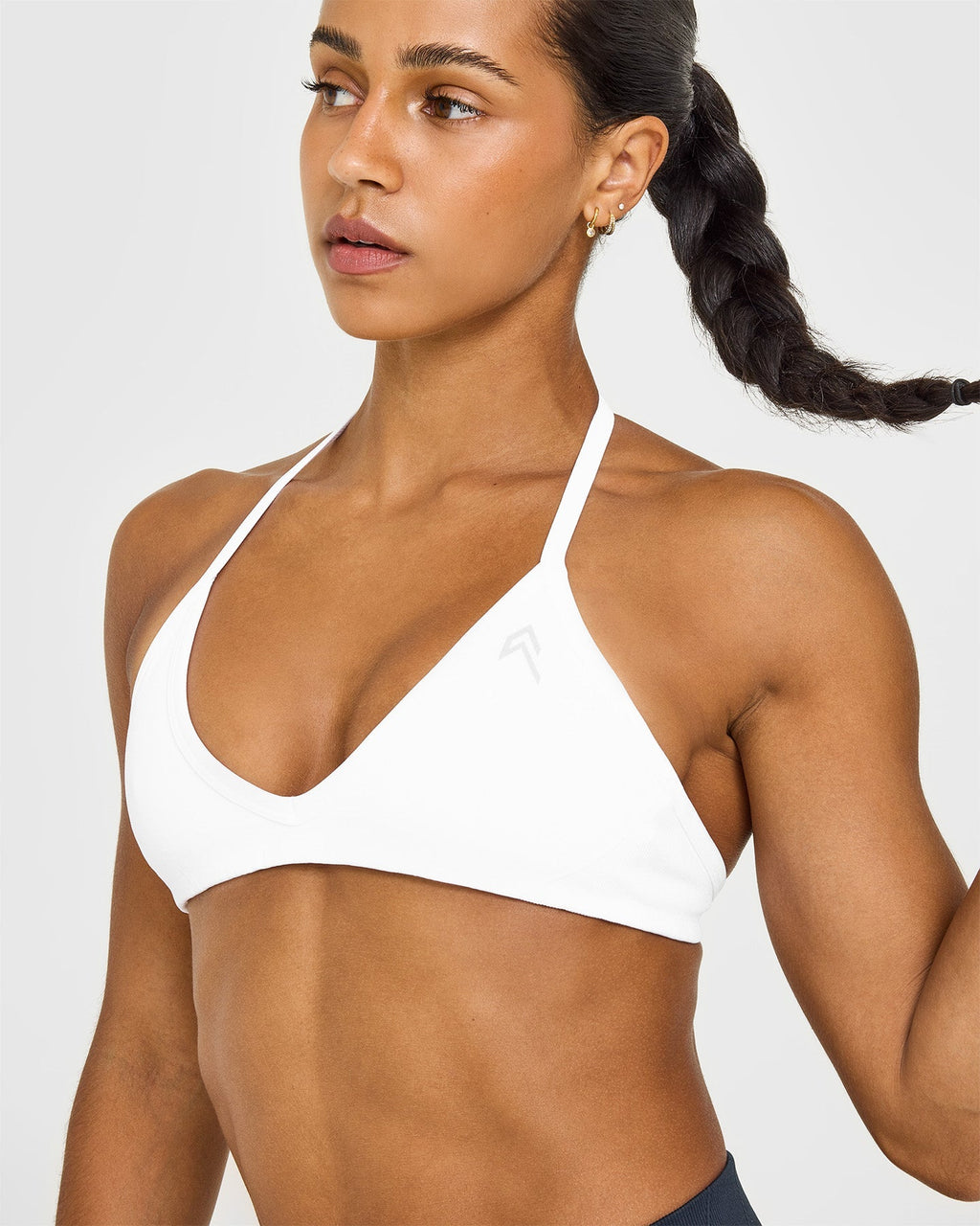 EnhanceLift™ Seamless Minimal Halter Neck Bralette | White