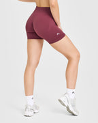 EnhanceLift™ Seamless Shorts with White Logo | Burnt Maroon