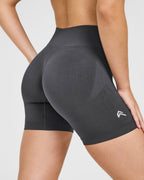 EnhanceLift™ Seamless Shorts with White Logo | Coal