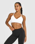 EnhanceLift™ Seamless Strappy Sports Bra | White