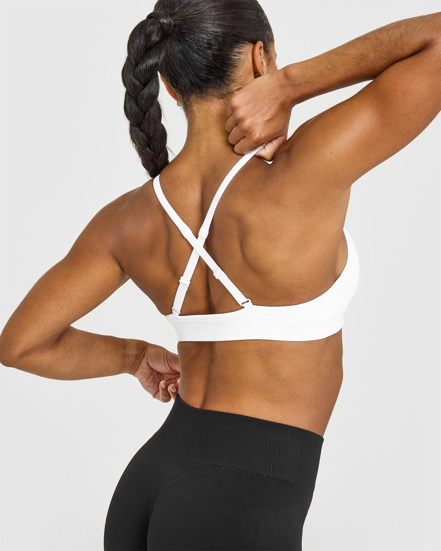 EnhanceLift™ Seamless Strappy Sports Bra | White