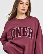 Foundations Oversized Oner 25 Sweatshirt | Burnt Maroon