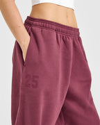 Foundations Oversized Oner 25 Straight Leg Joggers | Burnt Maroon