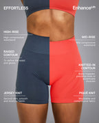 EnhanceLift™ Seamless Shorts with White Logo | True Blue