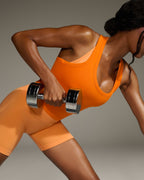 Cotton Fitted Mid Vest | Flame Orange