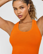 Cotton Fitted Mid Vest | Flame Orange