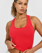 Cotton Fitted Mid Vest | Muscle Mommy Red