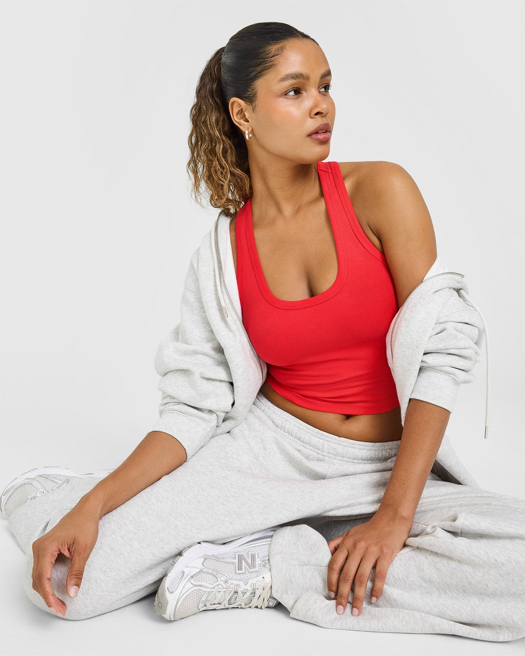 Cotton Fitted Mid Vest | Muscle Mommy Red