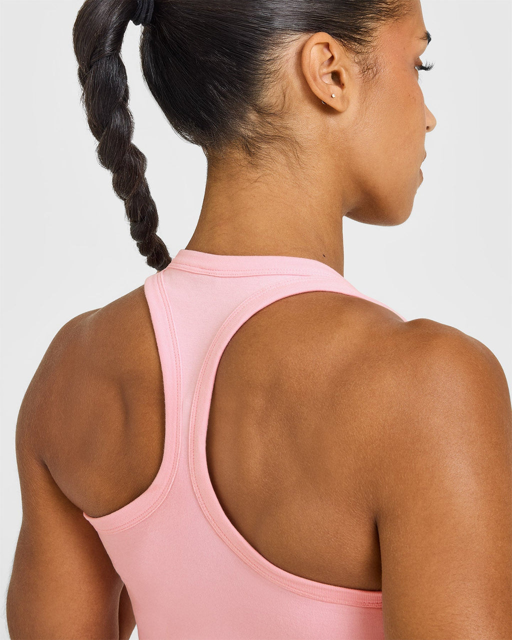 Cotton Fitted Mid Vest | Petal Pink