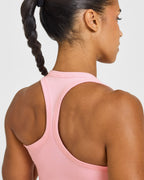 Cotton Fitted Mid Vest | Petal Pink