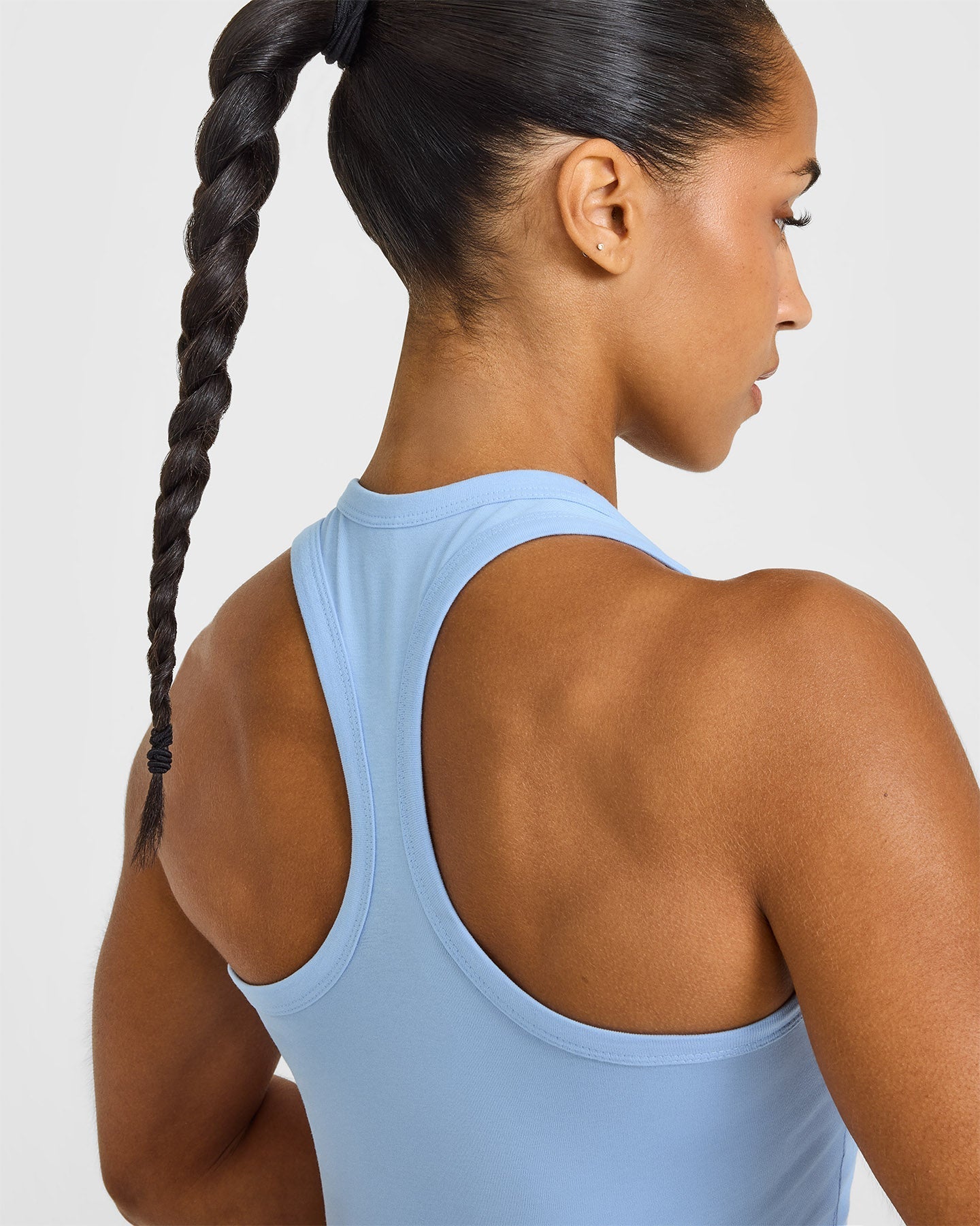 Cotton Fitted Mid Vest | Washed Powdered Blue