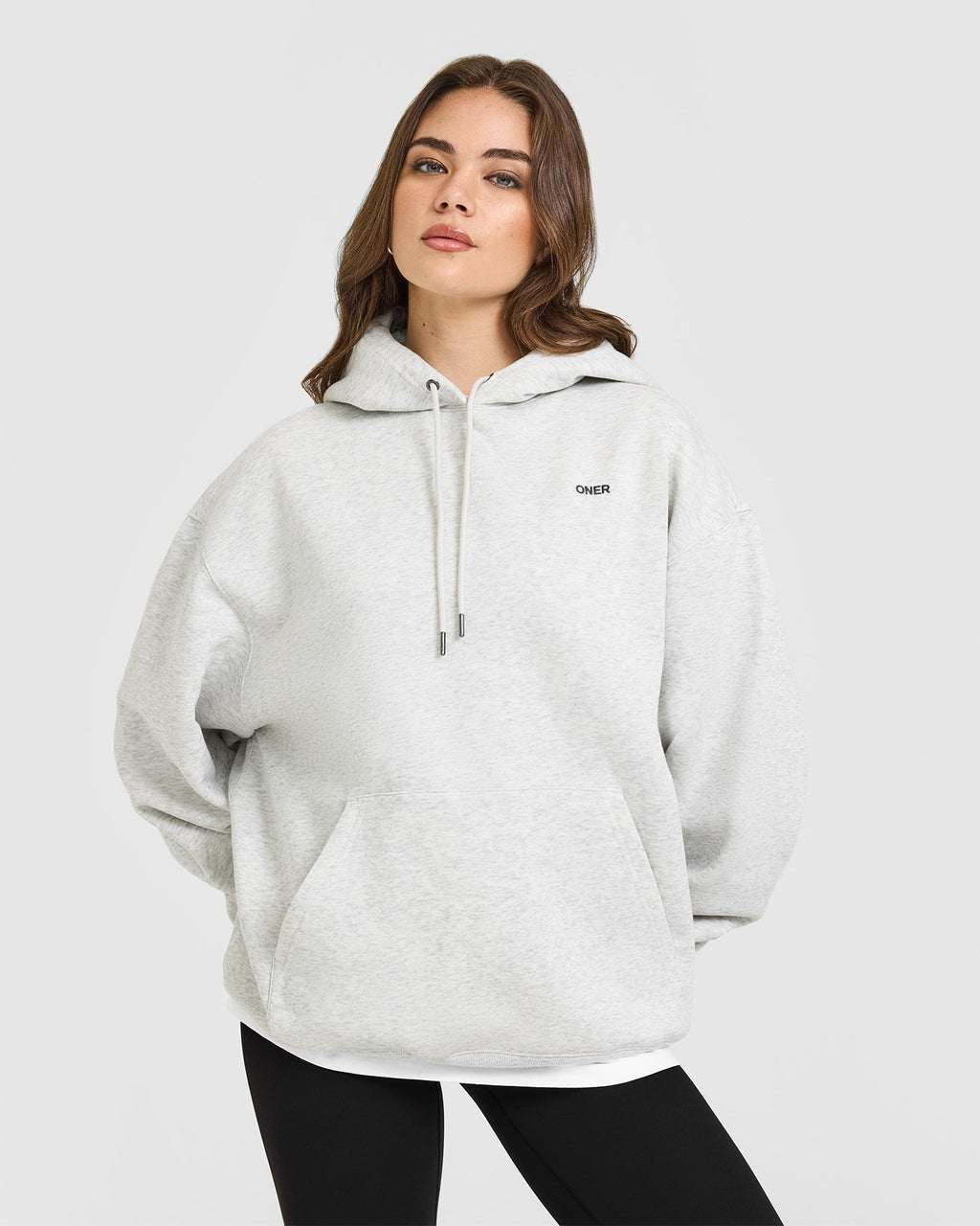 Foundations Oversized Hoodie | Light Grey Marl