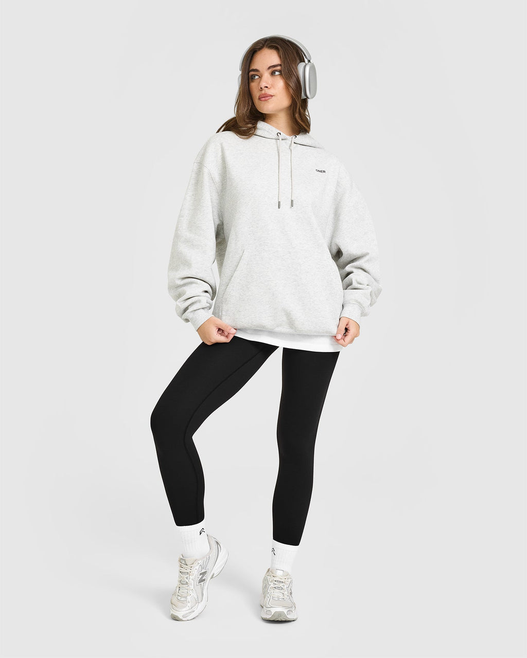 Foundations Oversized Hoodie | Light Grey Marl