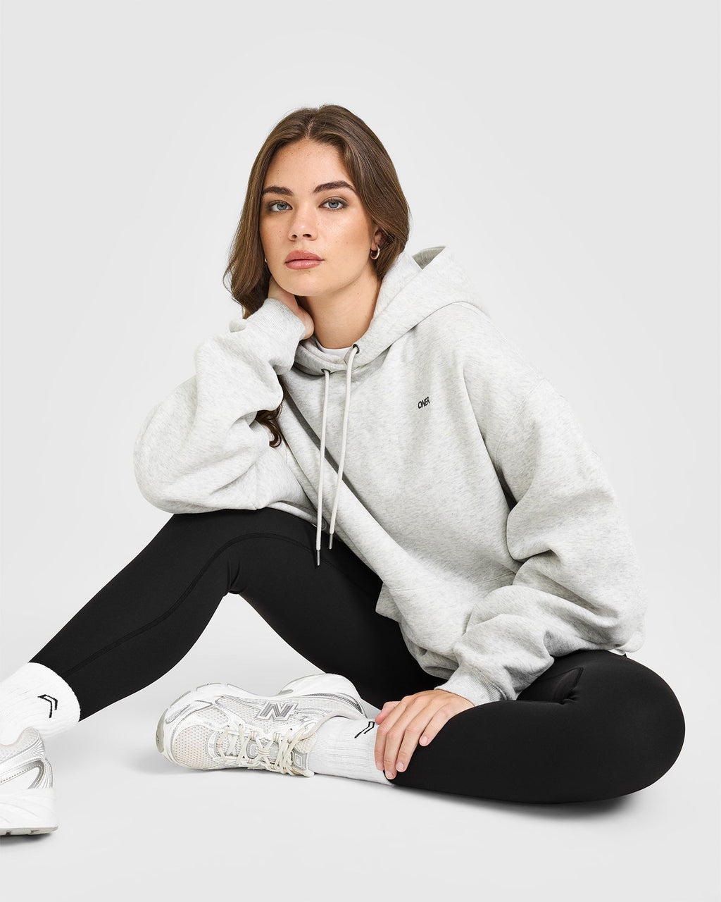 Foundations Oversized Hoodie | Light Grey Marl