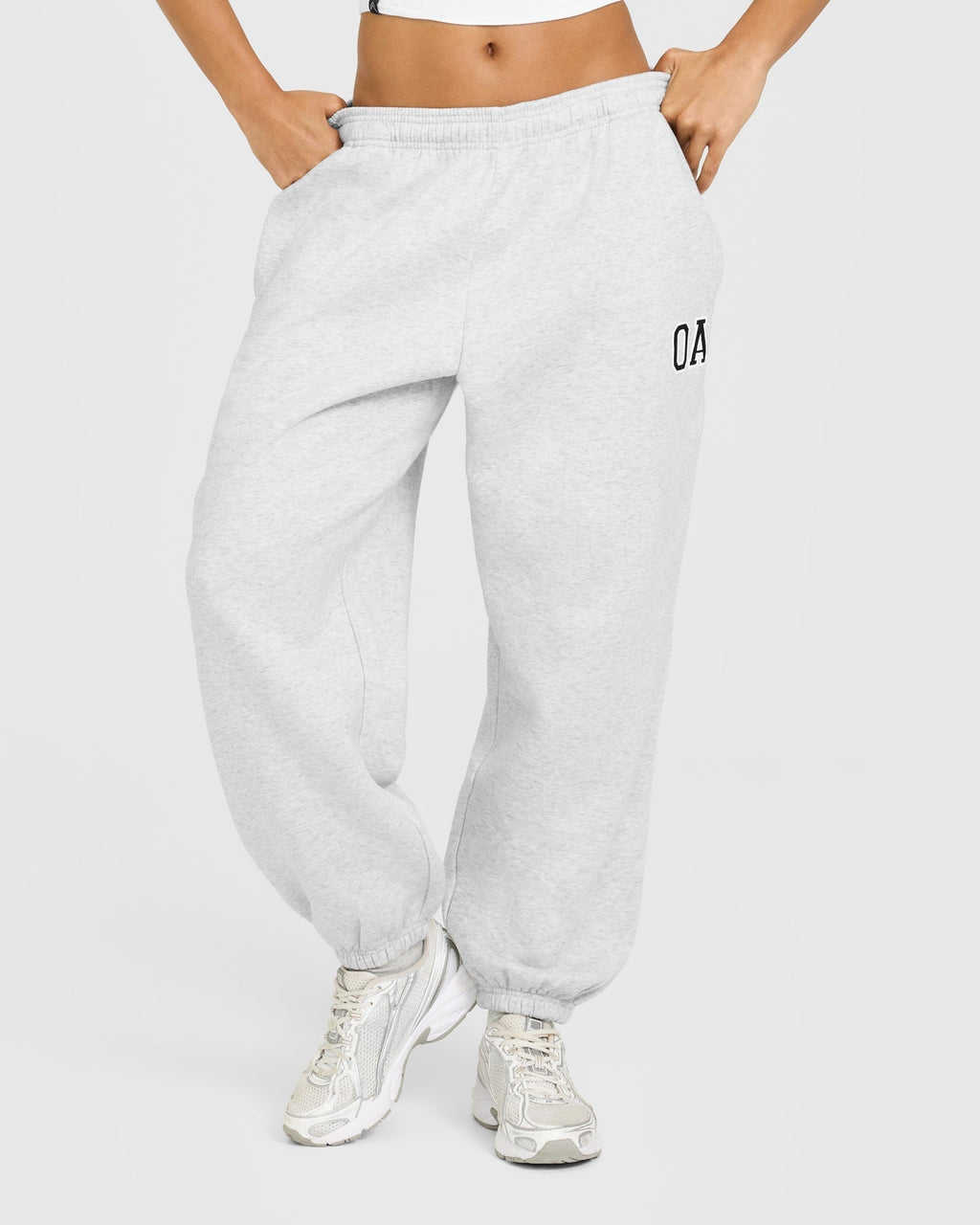 Foundations Oversized Oner Girlfriend Joggers | Light Grey Marl