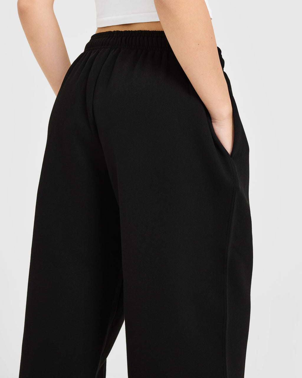 Foundations Oversized Oner Girlfriend Straight Leg Joggers | Black