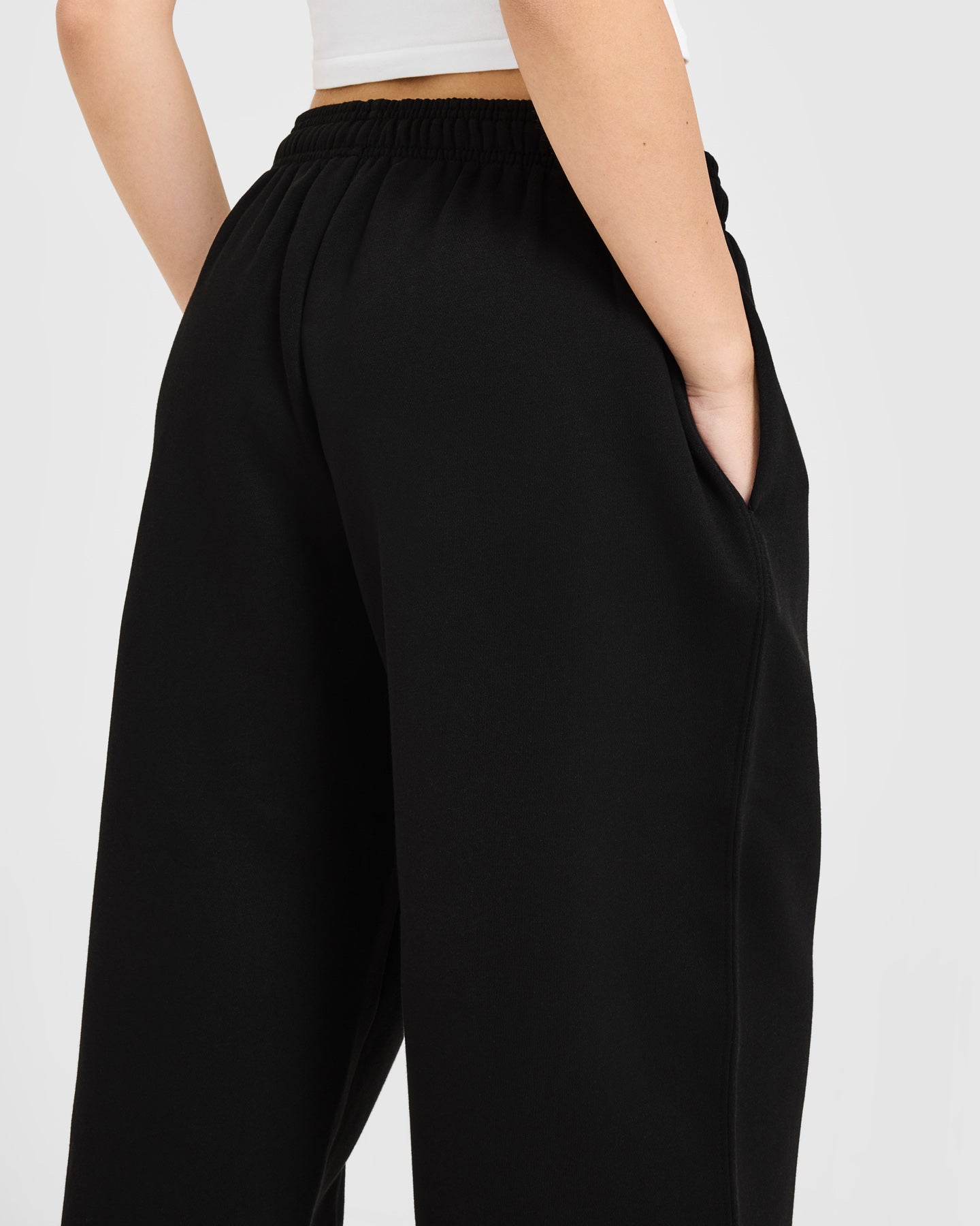 Foundations Oversized Oner Girlfriend Straight Leg Joggers | Black