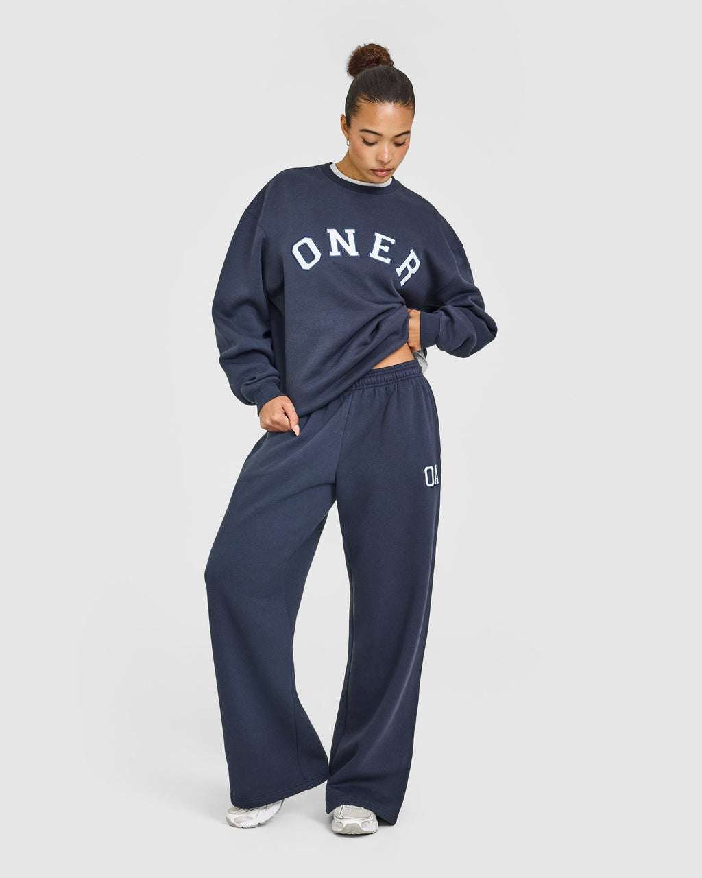 Foundations Oversized Oner Girlfriend Straight Leg Joggers | True Blue