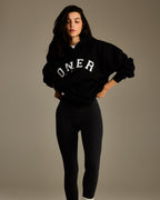 Foundations Oversized Oner Girlfriend Hoodie | Black