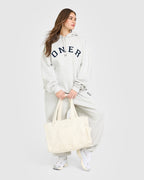 Foundations Oversized Oner Girlfriend Hoodie | Light Grey Marl