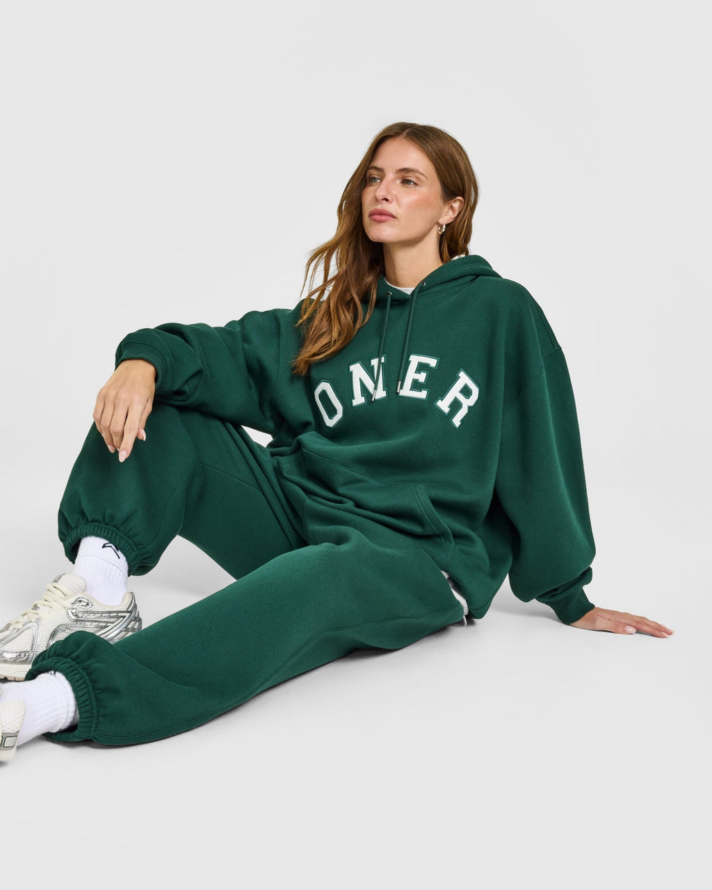 Foundations Oversized Oner Girlfriend Hoodie | Racing Green