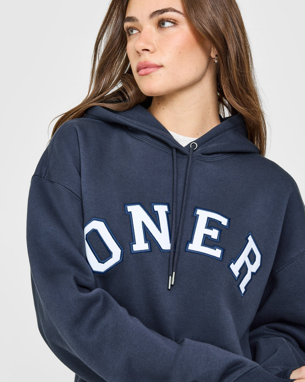 Foundations Oversized Oner Girlfriend Hoodie | True Blue