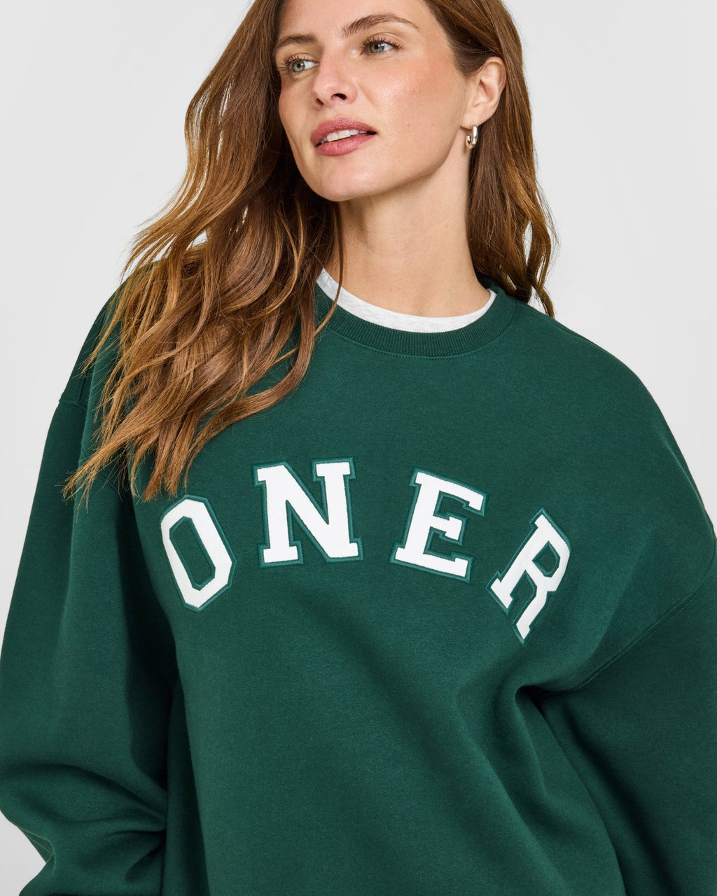 Foundations Oversized Oner Girlfriend Sweatshirt | Racing Green