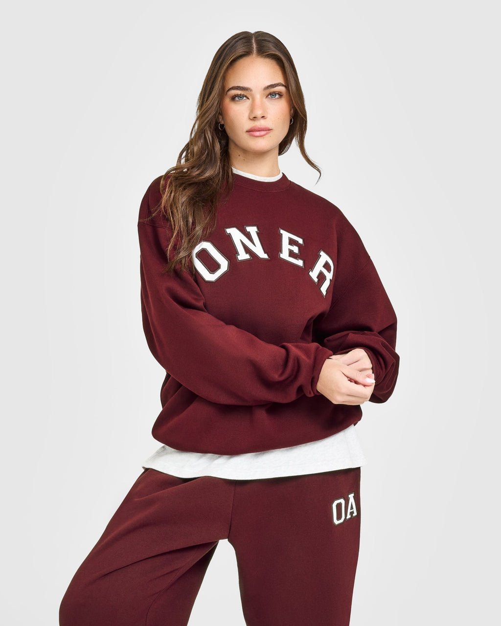 Foundations Oversized Oner Girlfriend Sweatshirt | Rosewood