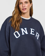 Foundations Oversized Oner Girlfriend Sweatshirt | True Blue