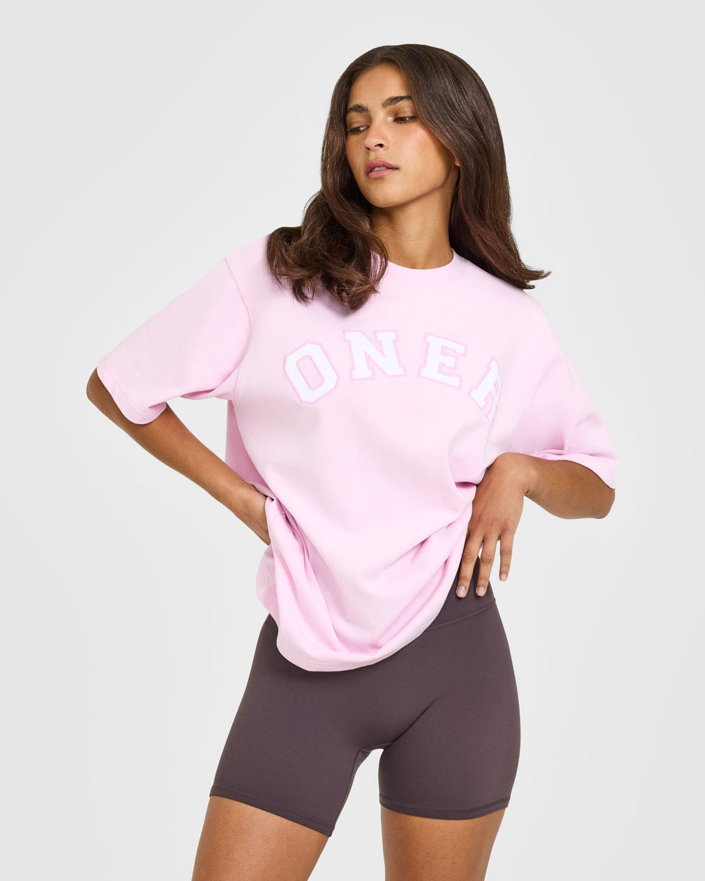 Oversized Oner Girlfriend Washed T-Shirt | Chalk Pink