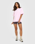 Oversized Oner Girlfriend Washed T-Shirt | Chalk Pink