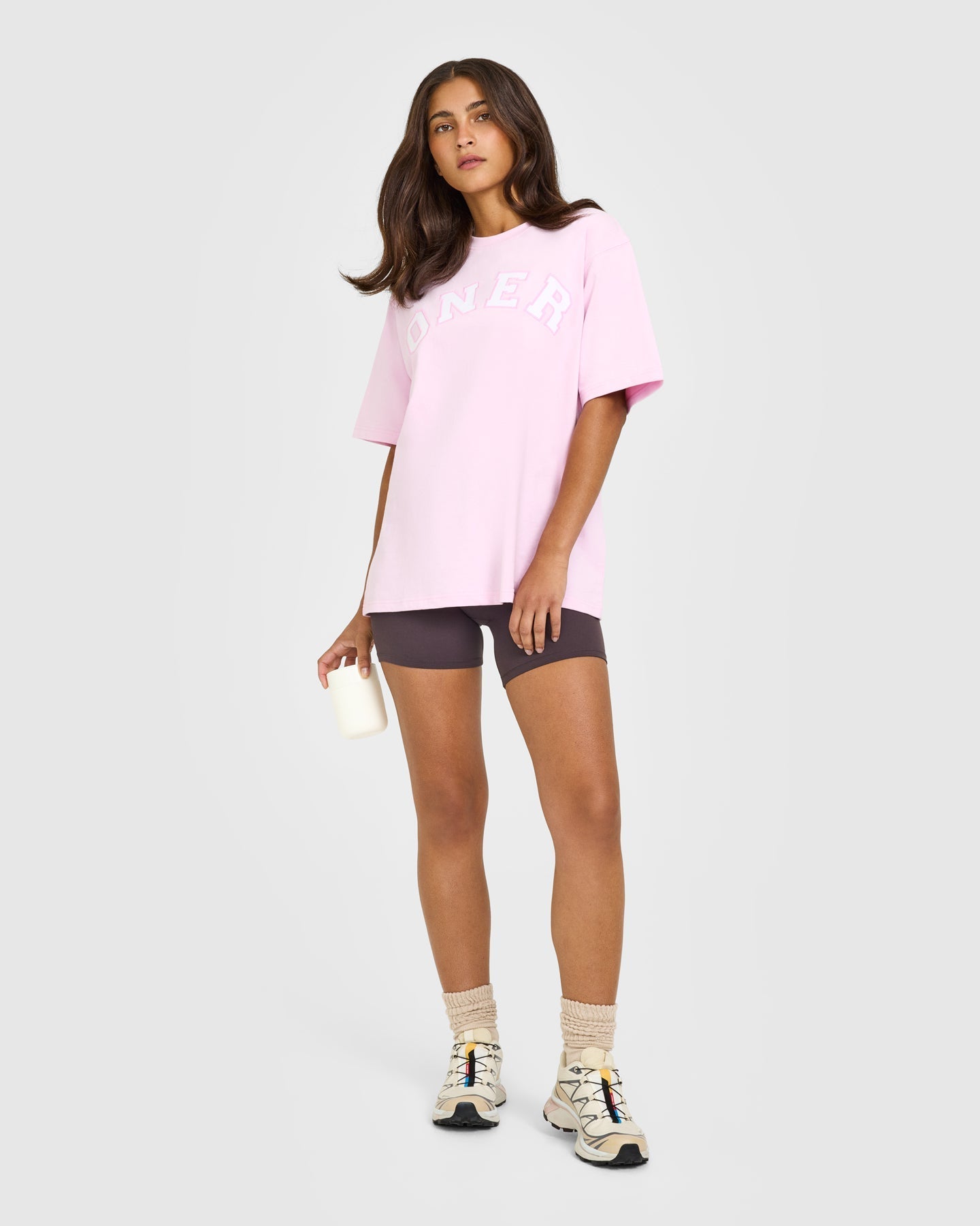Oversized Oner Girlfriend Washed T-Shirt | Chalk Pink