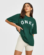 Oversized Oner Girlfriend Washed T-Shirt | Racing Green