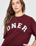 Oversized Oner Girlfriend Washed T-Shirt | Rosewood