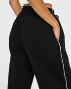 Jersey Tracksuit Straight Leg Joggers | Black