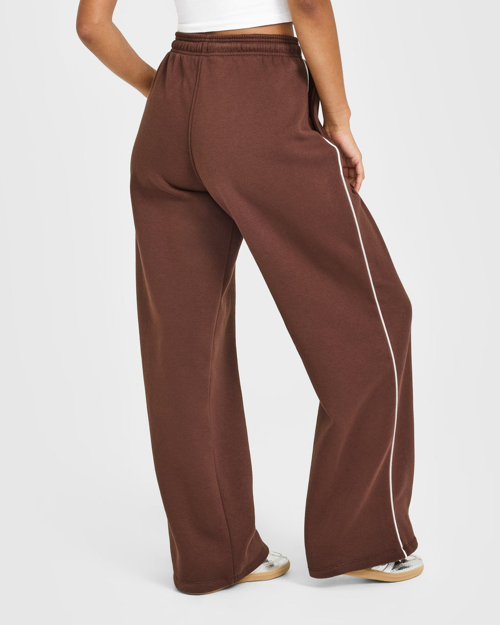 Jersey Tracksuit Straight Leg Joggers | Espresso Brown