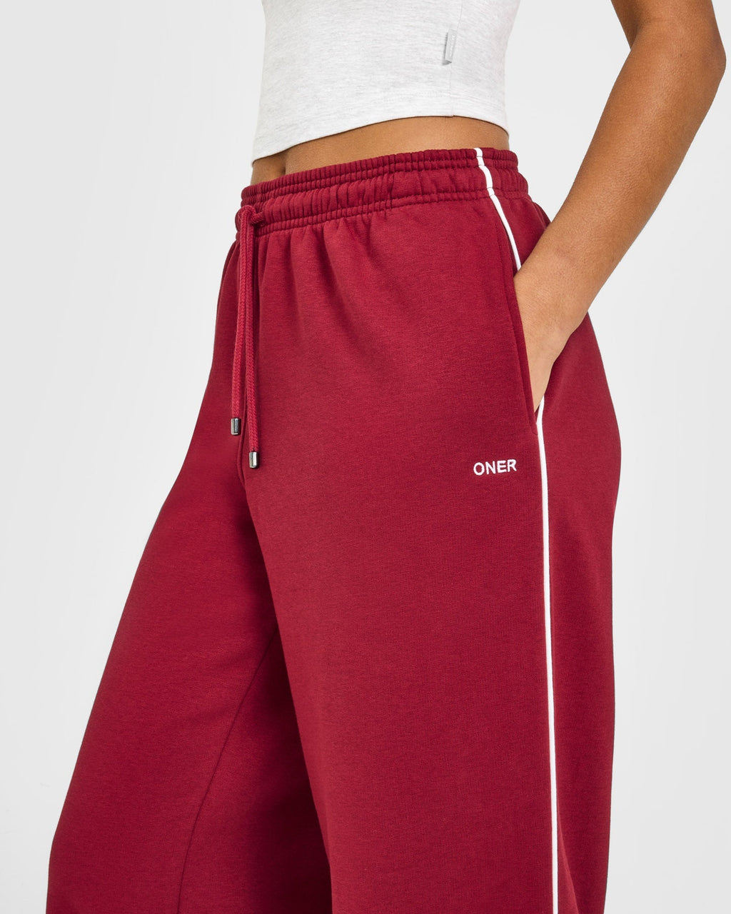 Jersey Tracksuit Straight Leg Joggers | Ruby Red