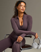 SoftMotion™ Jacket with White Logo | Dark Umber Brown