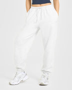 Mid Weight Relaxed Joggers | Light Grey Marl