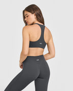 SoftMotion™ Bralette with White Logo | Coal