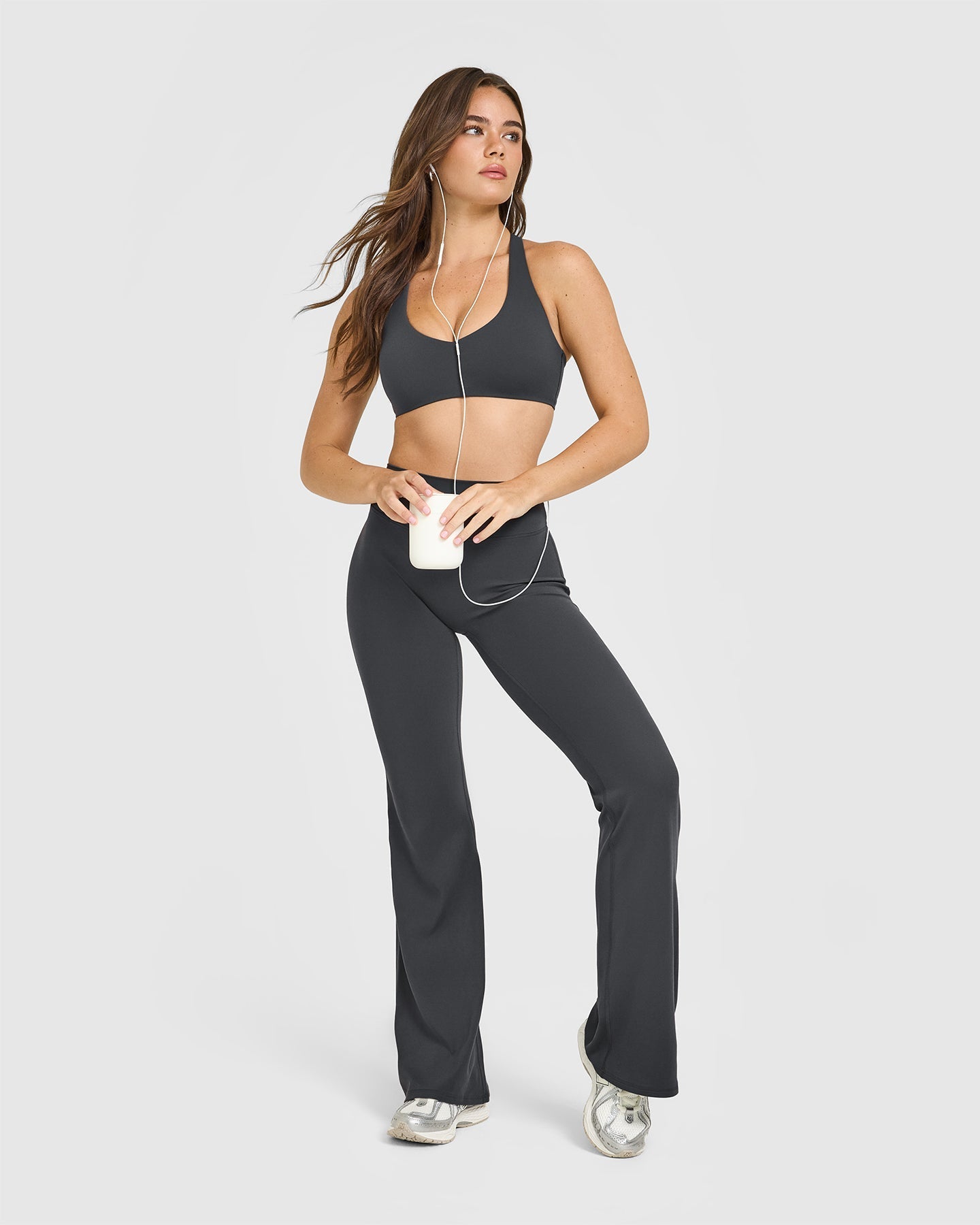 SoftMotion™ Bralette with White Logo | Coal