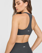 SoftMotion™ Bralette with White Logo | Coal