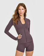 SoftMotion™ Jacket with White Logo | Dark Umber Brown